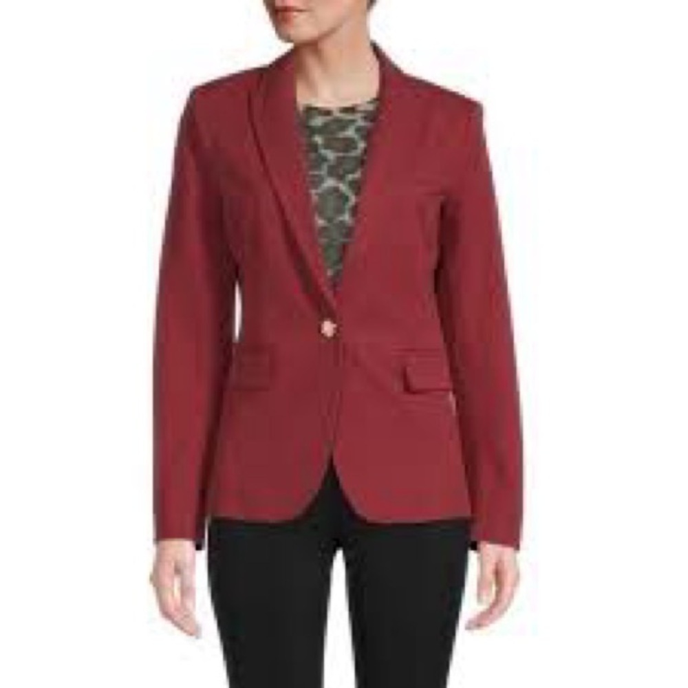 Derek Lam 10 Crosby Tailored Blazer Dark Red Burgundy Single Button Size 10